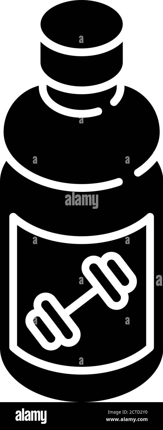 Icône de glyphe noir pour boisson sportive Illustration de Vecteur