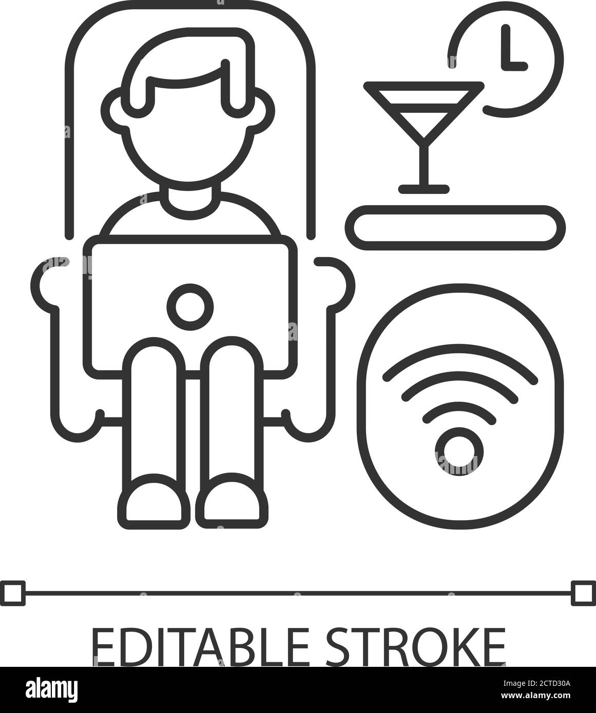 Icône linéaire voiture lounge Illustration de Vecteur