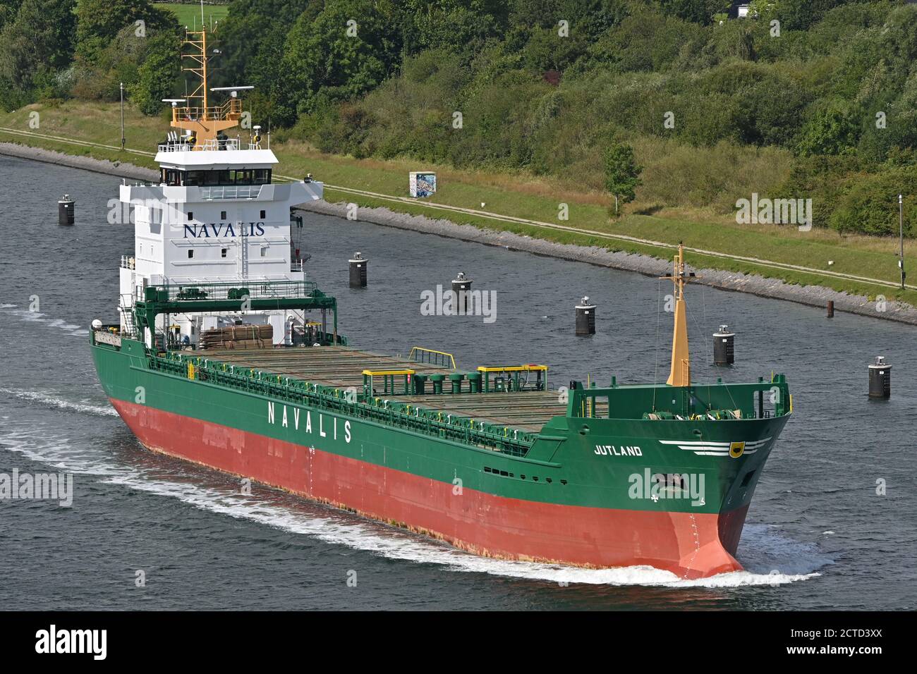 Navalis' Jutland passant par le canal de Kiel en direction de la mer Baltique Banque D'Images
