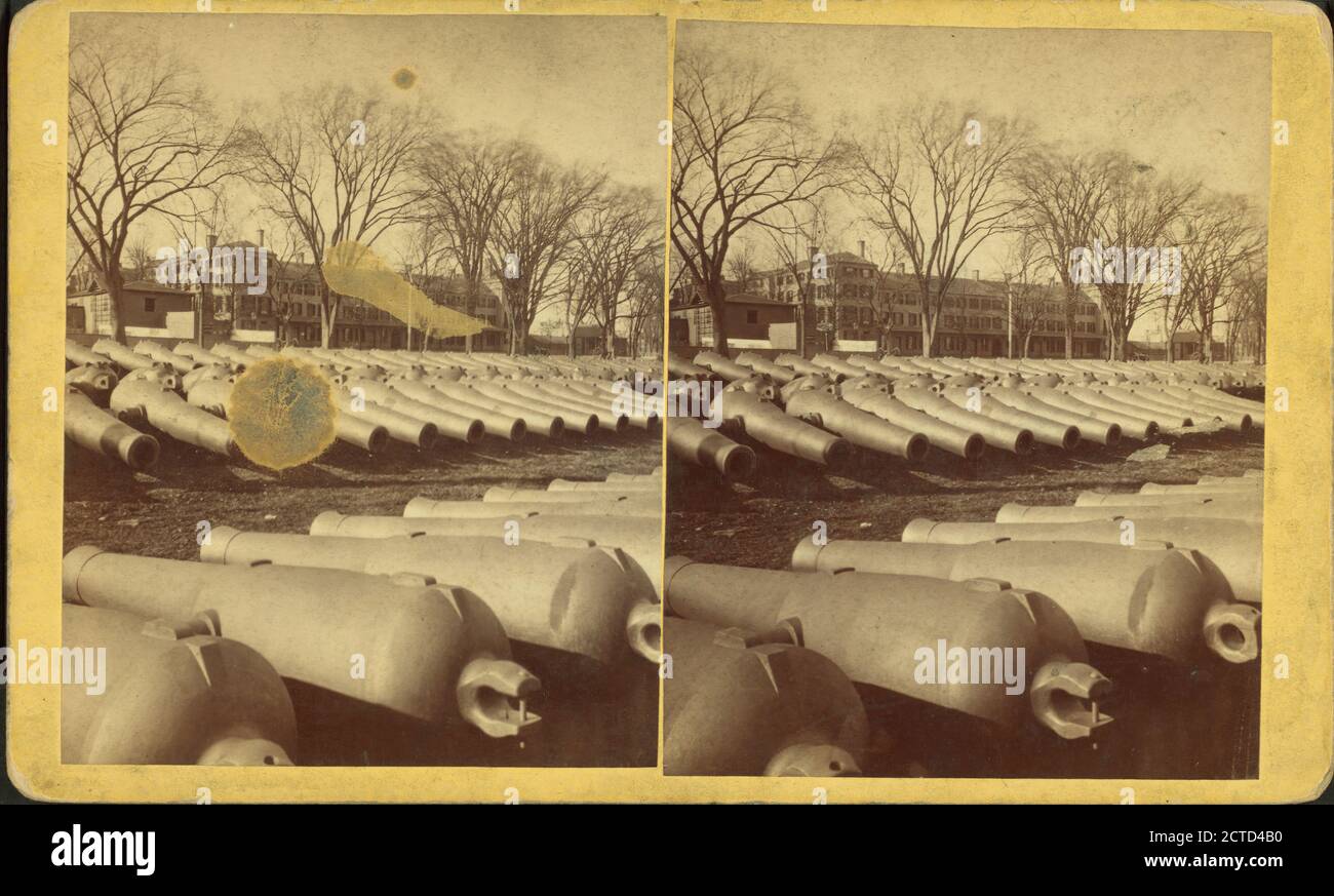 Gun Park & Barracks, Boston Navy Yard., image fixe, stéréographes, 1850 - 1930 Banque D'Images