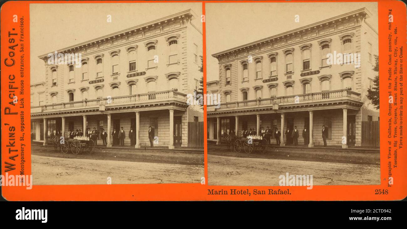 Marin Hotel, San Rafael., image fixe, stéréographes, 1865 - 1872, Watkins, Carleton E. (1829-1916 Banque D'Images