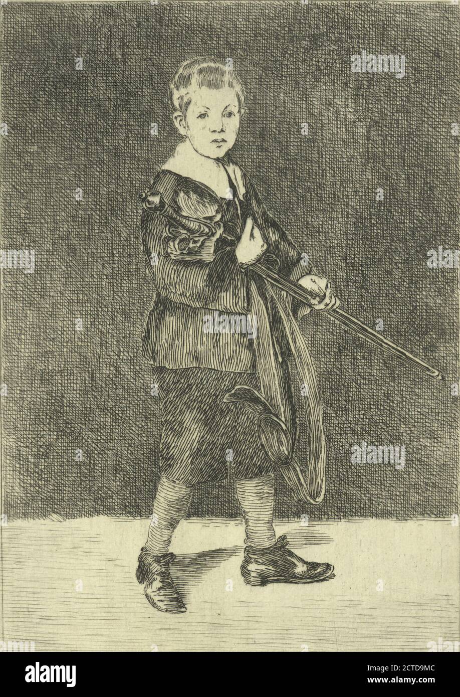 L'enfant a l'épée, d'après Édouard Manet., image fixe, estampes, 1873, Manet, Edouard (1832-1883 Banque D'Images