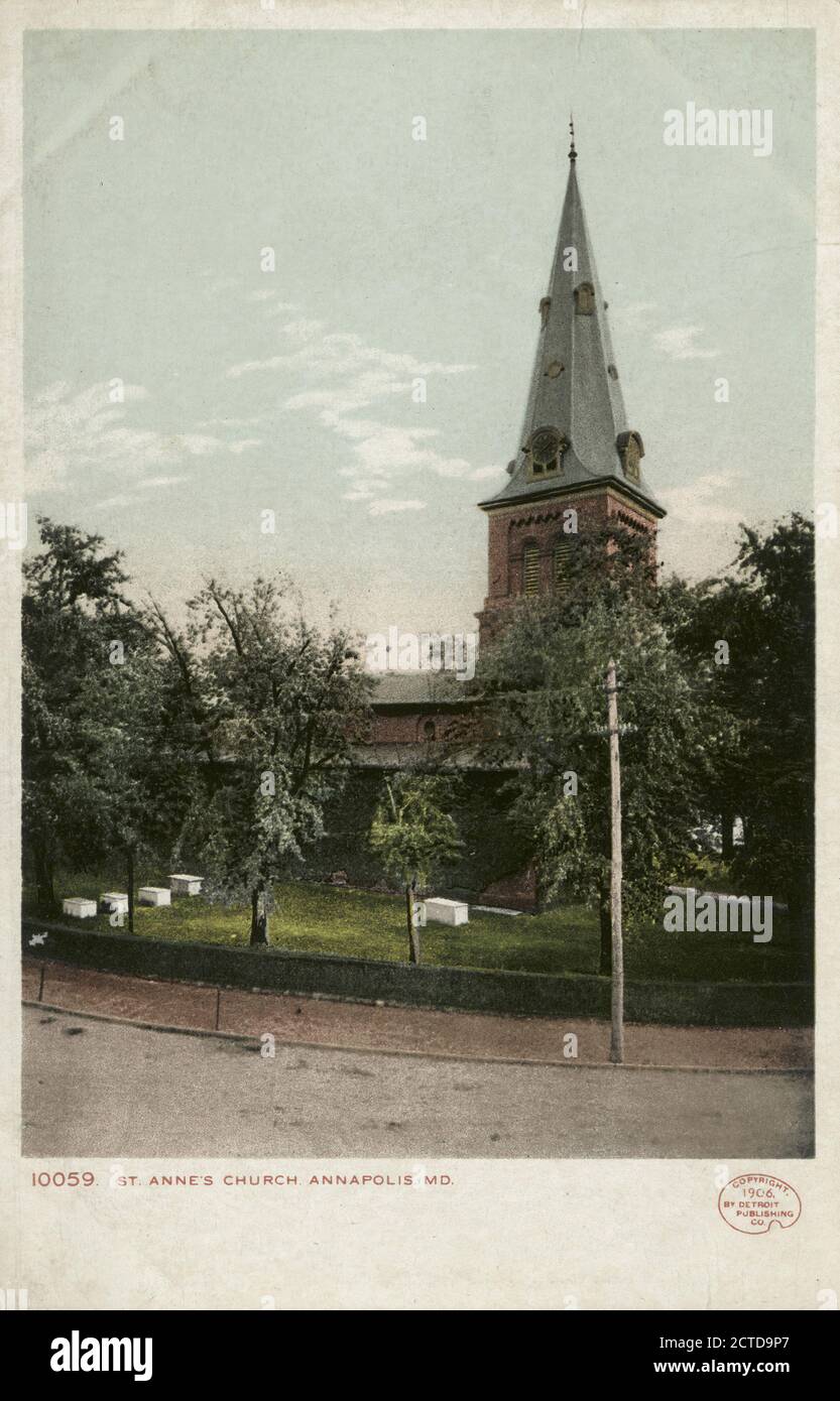 Église Sainte-Anne, Annapolis, Md., image fixe, cartes postales, 1898 - 1931 Banque D'Images