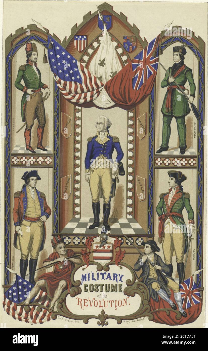 Costume militaire de la Révolution, image fixe, 1775 - 1890 Banque D'Images