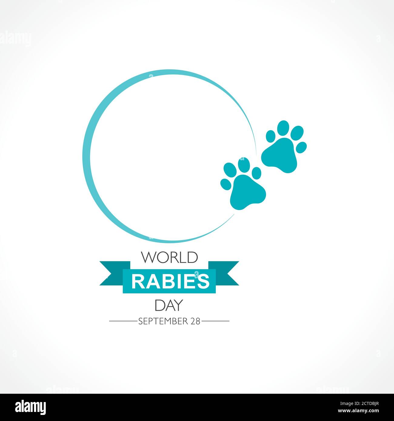 Illustration vectorielle du concept de la Journée mondiale de la rage observée en septembre 28e Illustration de Vecteur