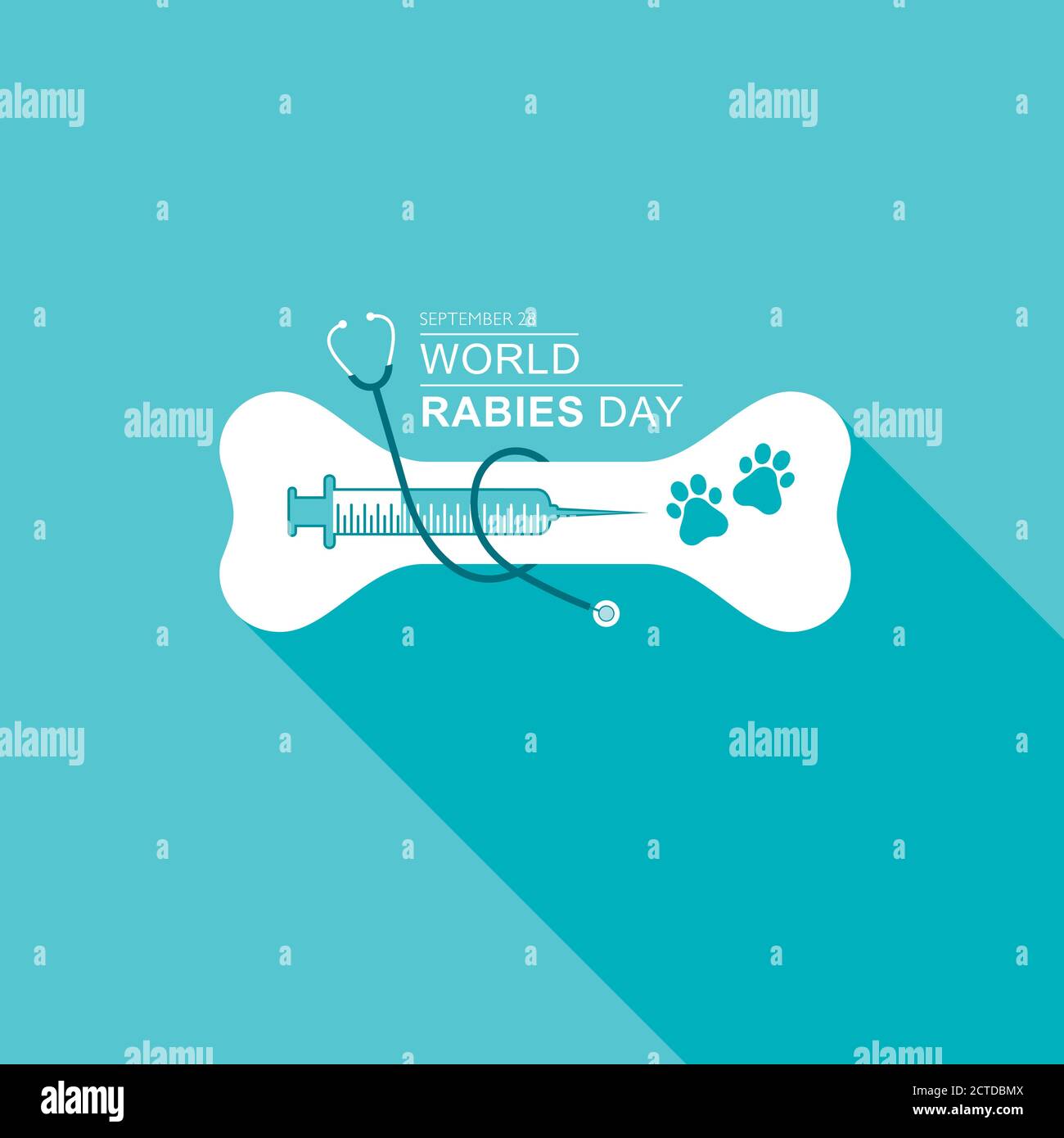 Illustration vectorielle du concept de la Journée mondiale de la rage observée en septembre 28e Illustration de Vecteur