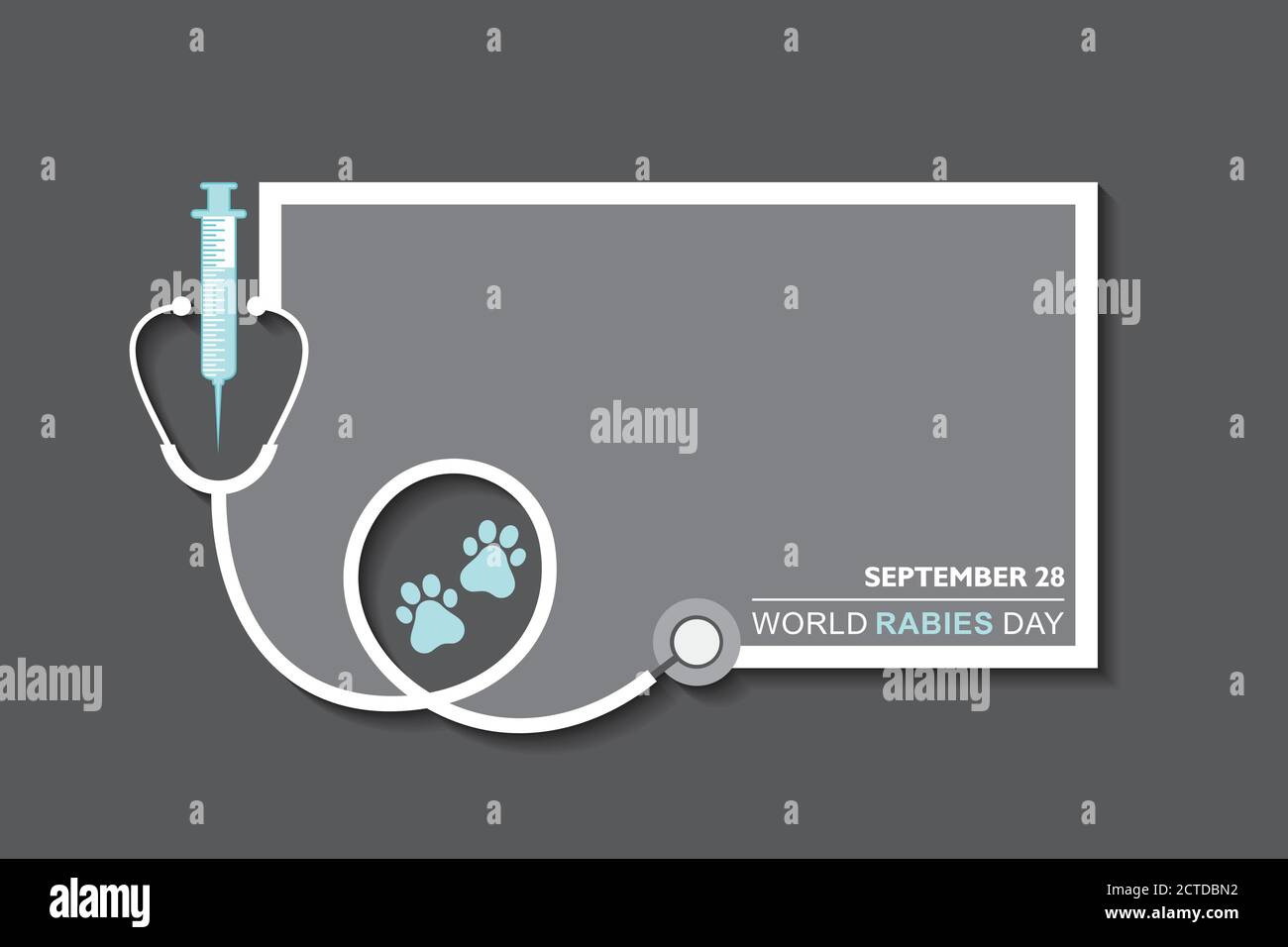 Illustration vectorielle du concept de la Journée mondiale de la rage observée en septembre 28e Illustration de Vecteur