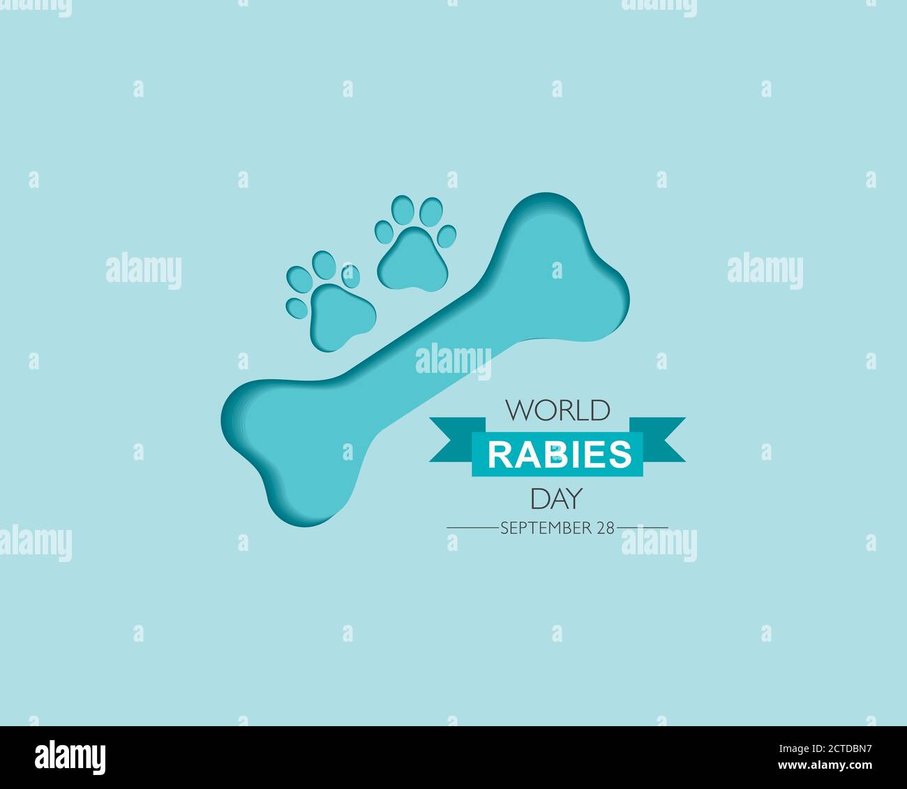 Illustration vectorielle du concept de la Journée mondiale de la rage observée en septembre 28e Illustration de Vecteur