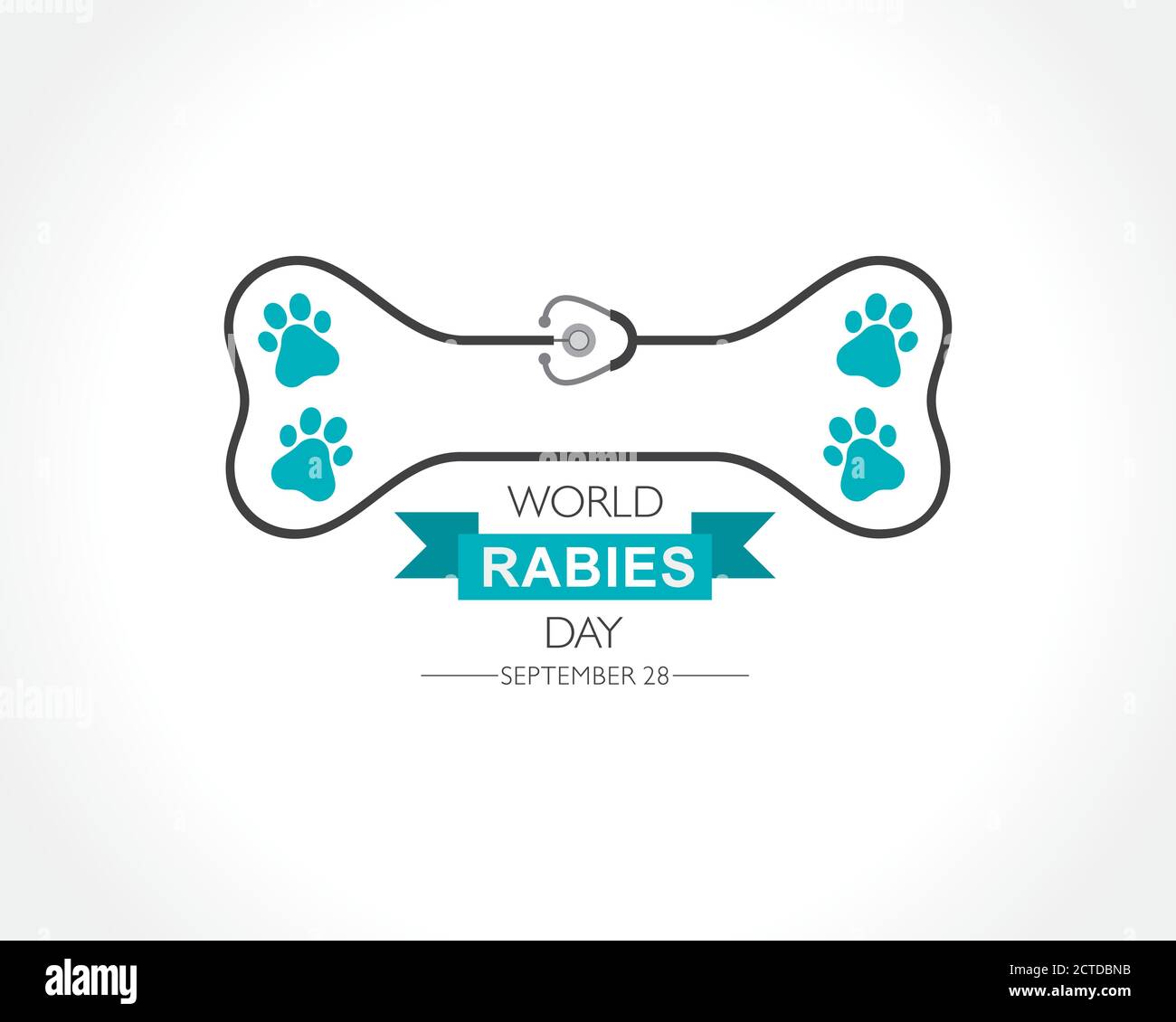 Illustration vectorielle du concept de la Journée mondiale de la rage observée en septembre 28e Illustration de Vecteur