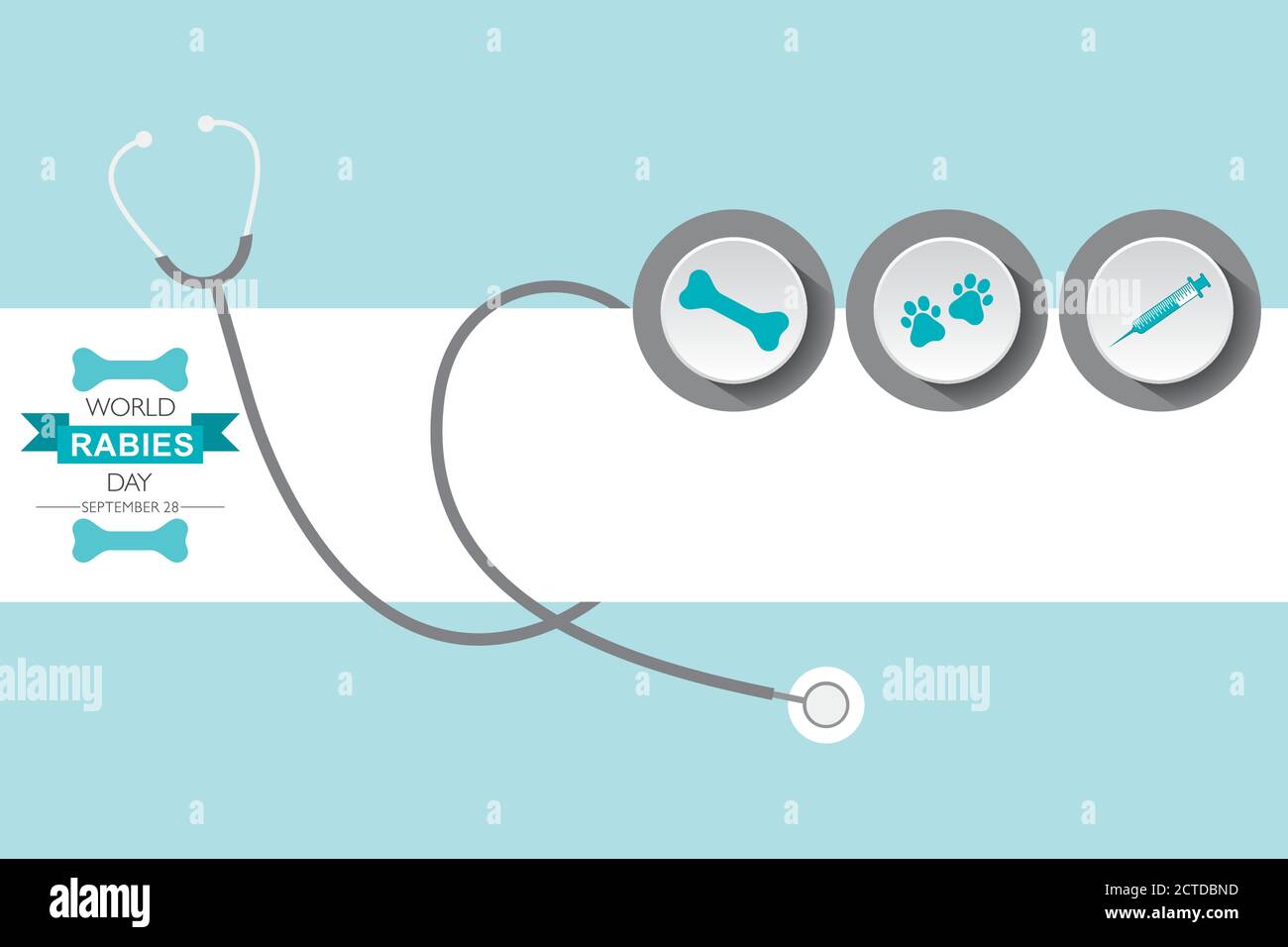 Illustration vectorielle du concept de la Journée mondiale de la rage observée en septembre 28e Illustration de Vecteur