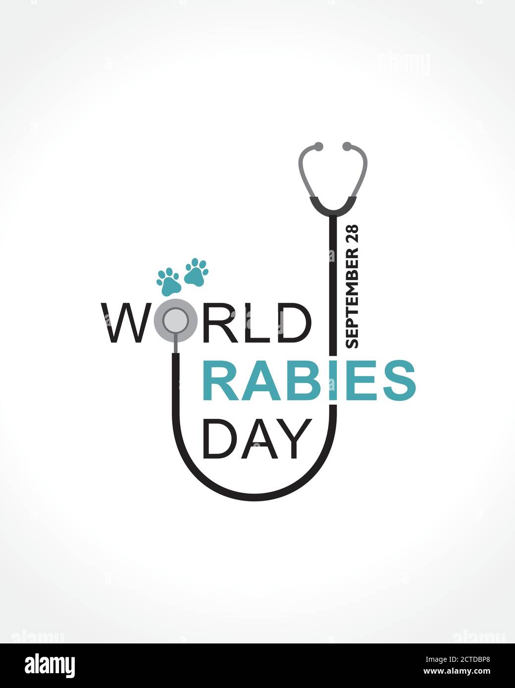 Illustration vectorielle du concept de la Journée mondiale de la rage observée en septembre 28e Illustration de Vecteur