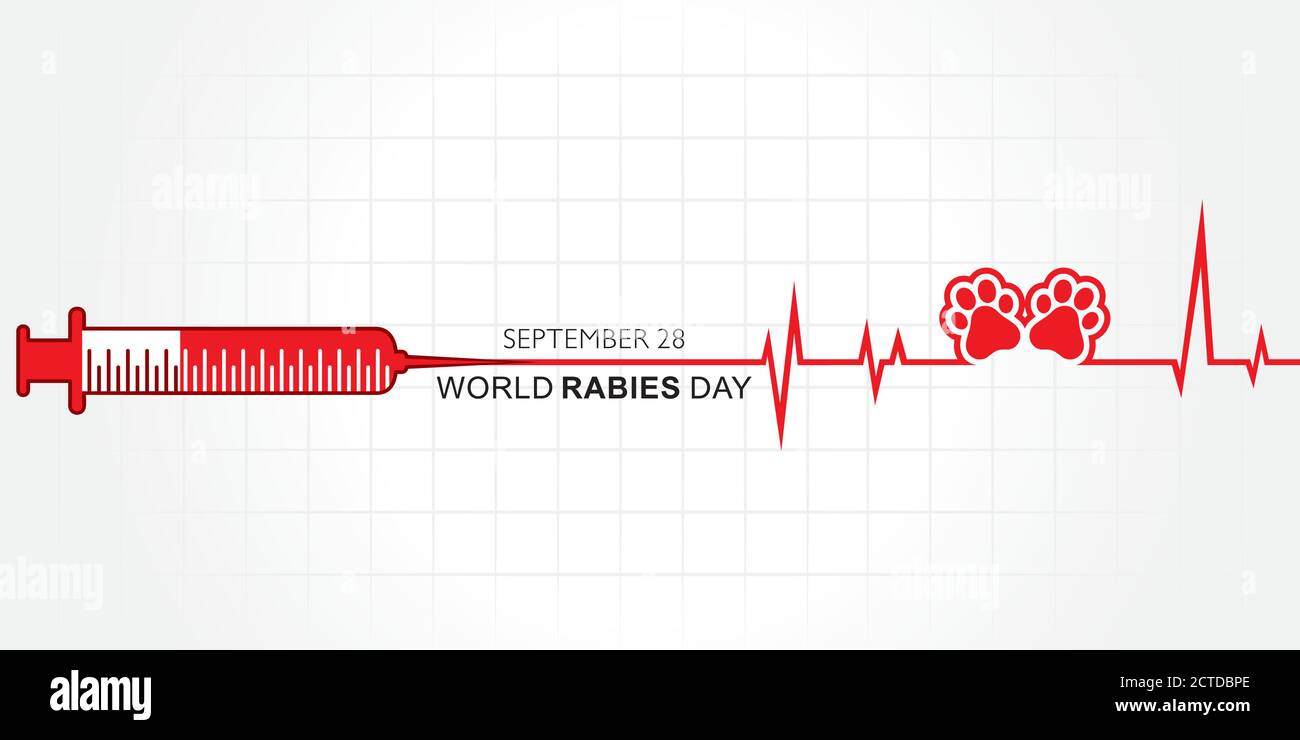 Illustration vectorielle du concept de la Journée mondiale de la rage observée en septembre 28e Illustration de Vecteur
