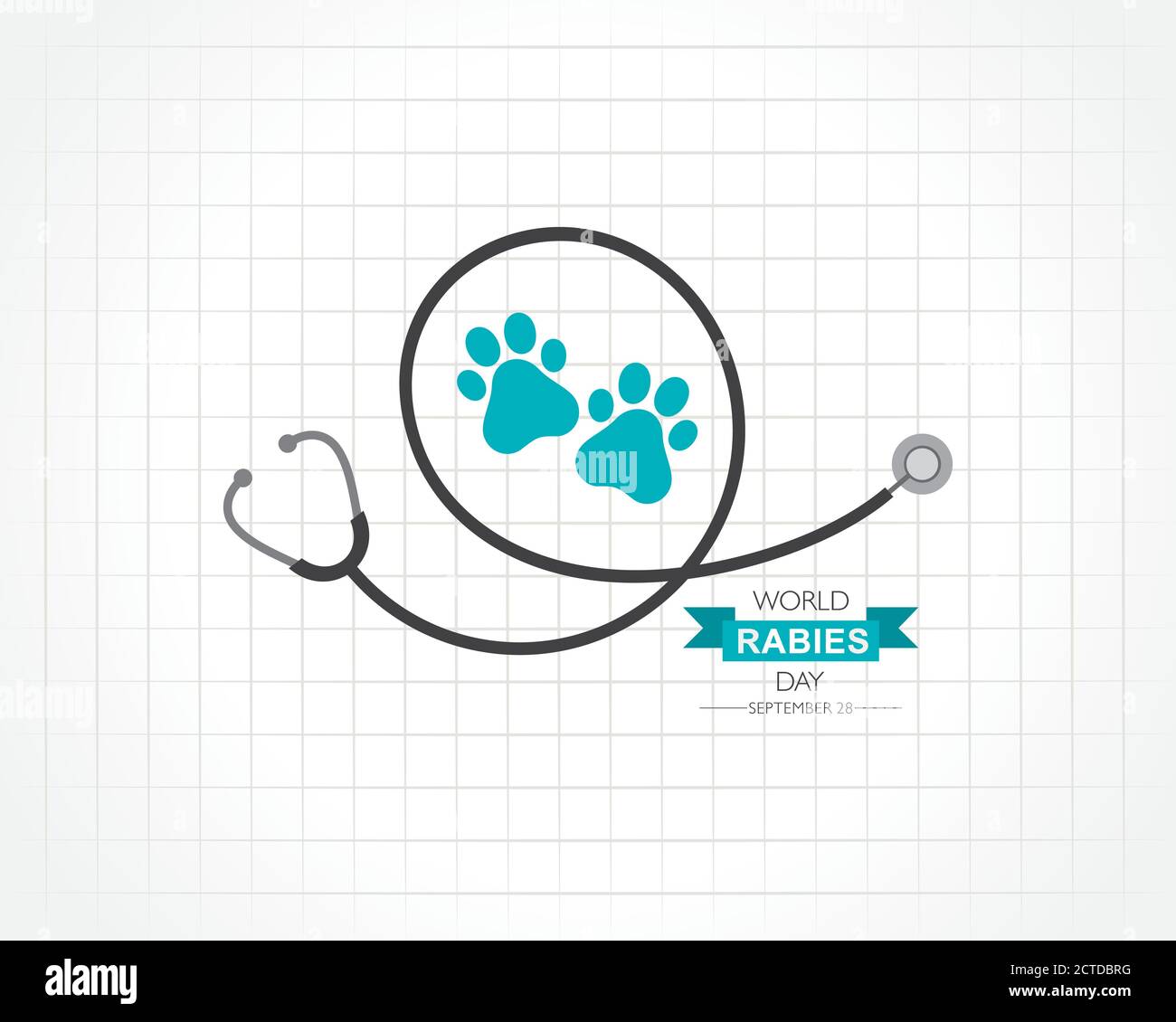 Illustration vectorielle du concept de la Journée mondiale de la rage observée en septembre 28e Illustration de Vecteur