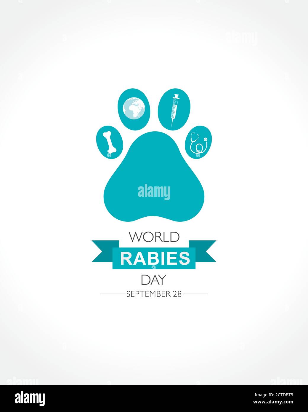 Illustration vectorielle du concept de la Journée mondiale de la rage observée en septembre 28e Illustration de Vecteur