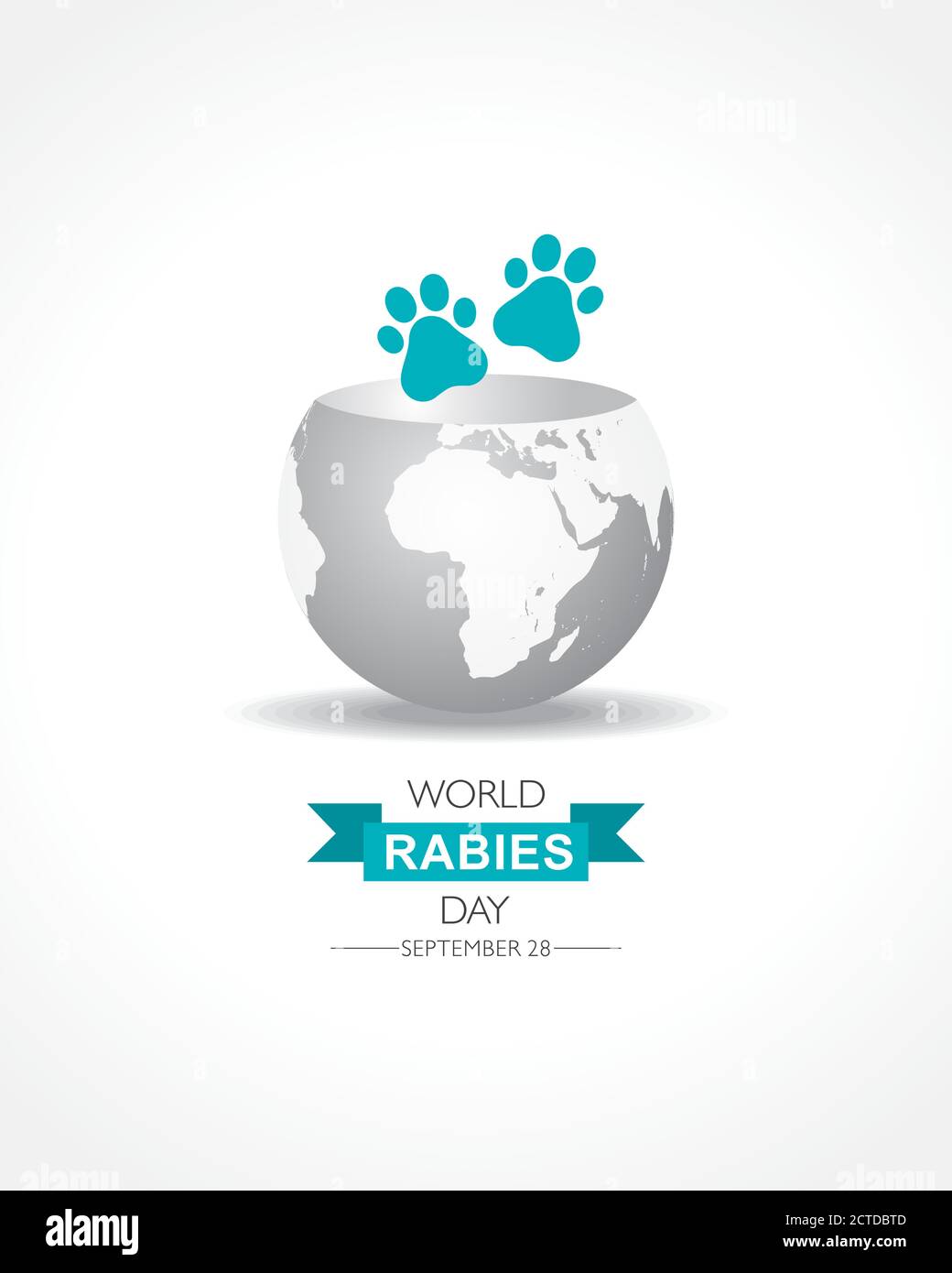 Illustration vectorielle du concept de la Journée mondiale de la rage observée en septembre 28e Illustration de Vecteur