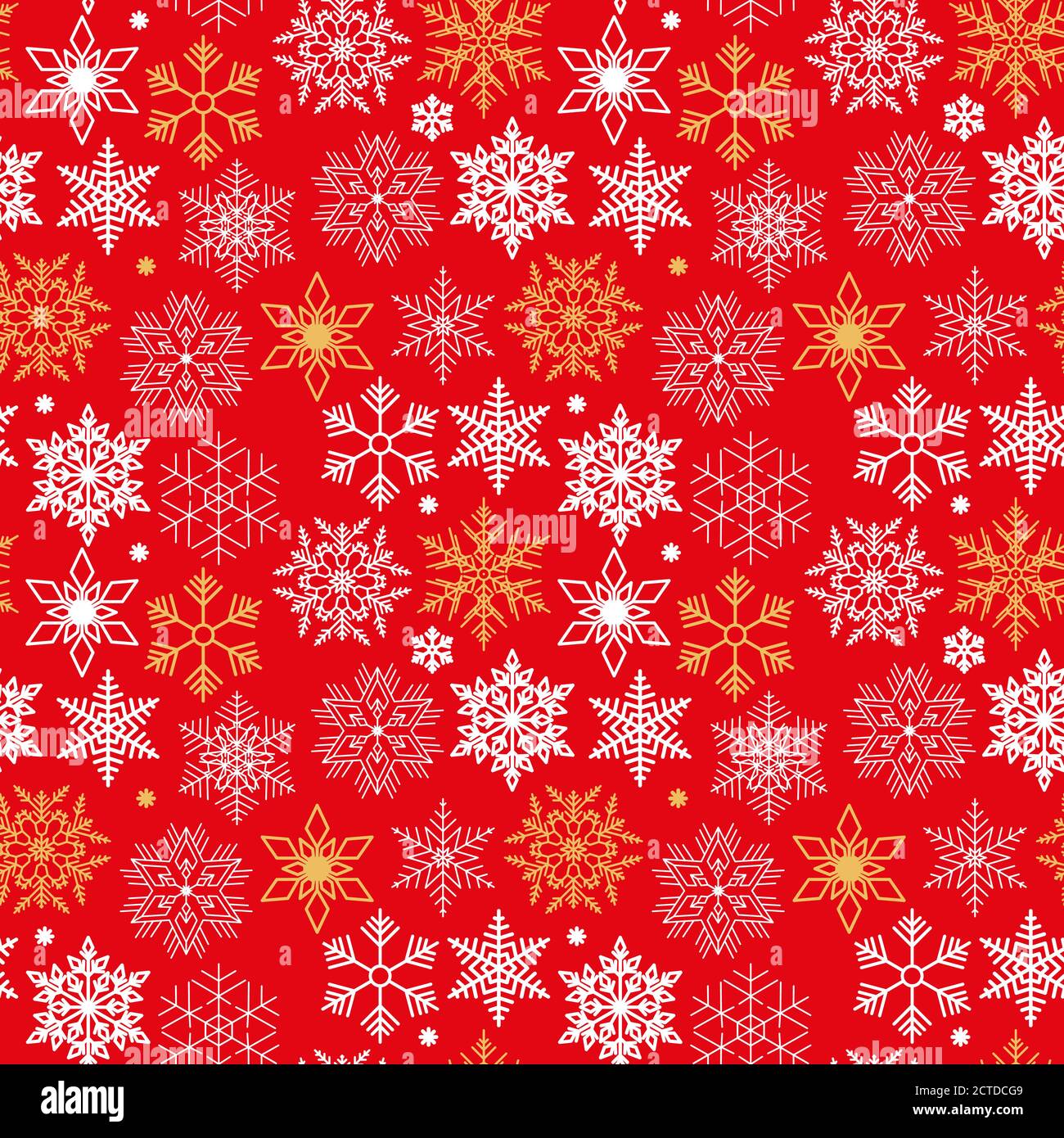 Motif rouge sans couture avec symboles de Noël en forme de flocon de neige Illustration de Vecteur