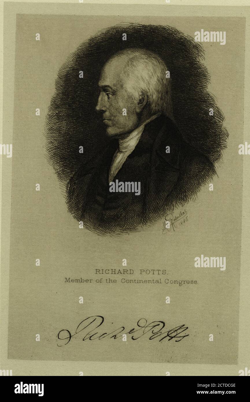 Richard Potts, membre du Congrès Continental., image fixe, tirages, 1885 Banque D'Images