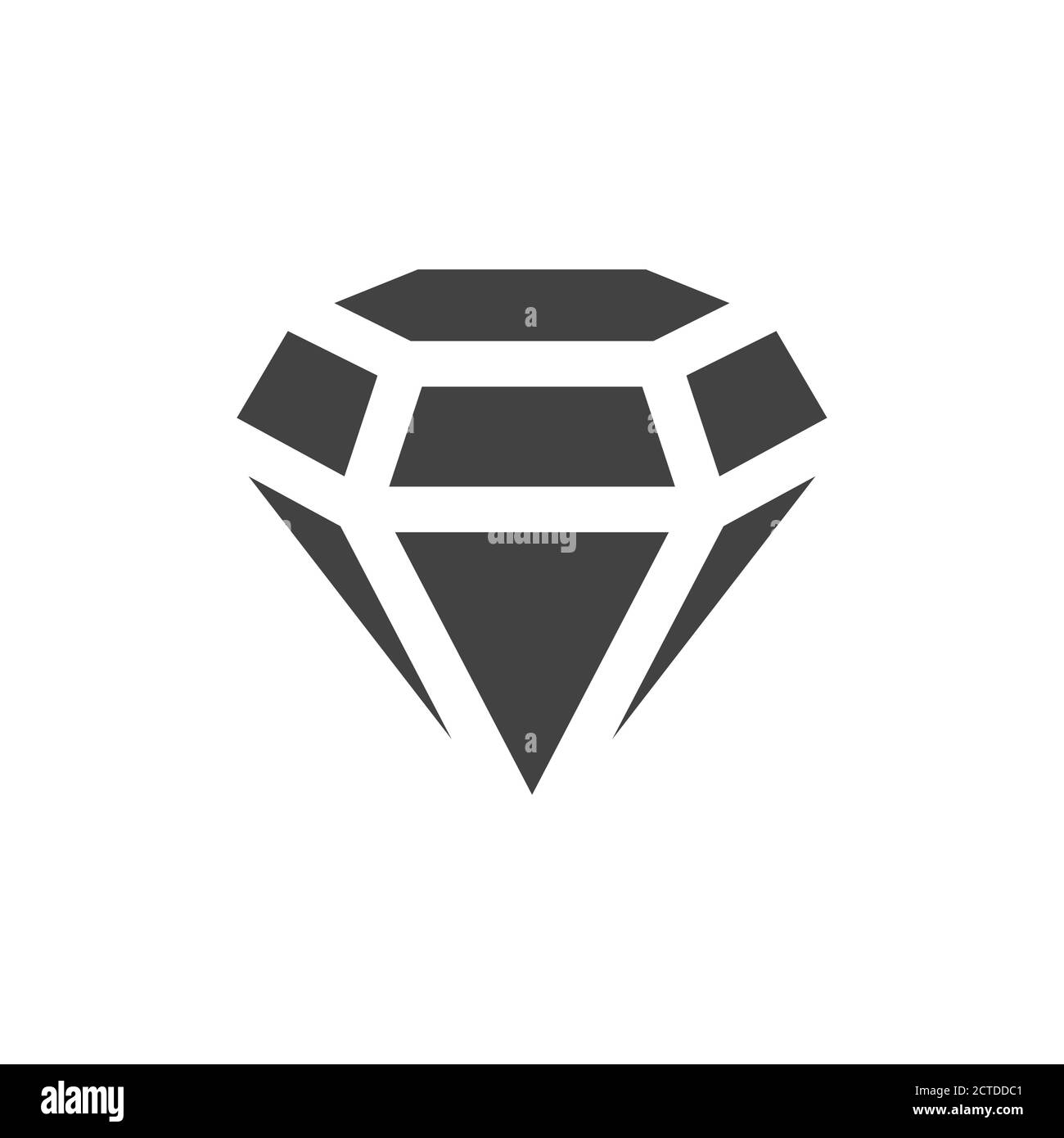 Icône de vecteur noir en pierre précieuse diamant. Symbole de glyphe simple en pierre de diamant. Illustration de Vecteur