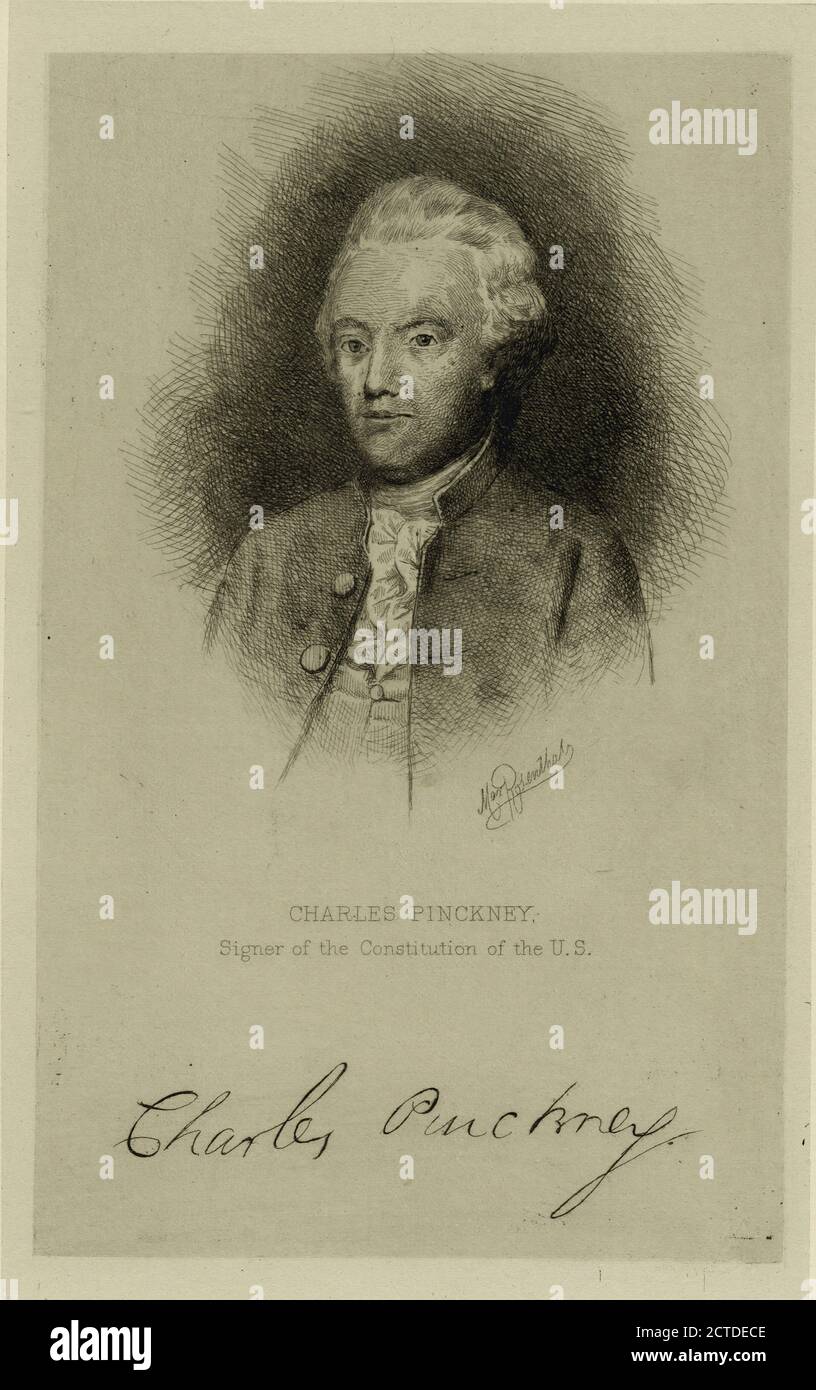 Charles Pinckney, signataire de la Constitution des États-Unis, image fixe, estampes, 1808 - 1890 Banque D'Images