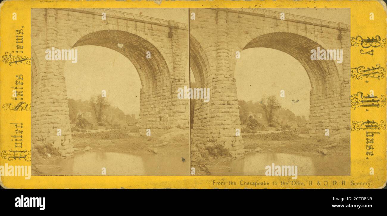 Thomas Viaduct, Patapsco River., image fixe, stéréographes, 1850 - 1930, Chase, W. M. (William M.) (env. 1818-1901 Banque D'Images