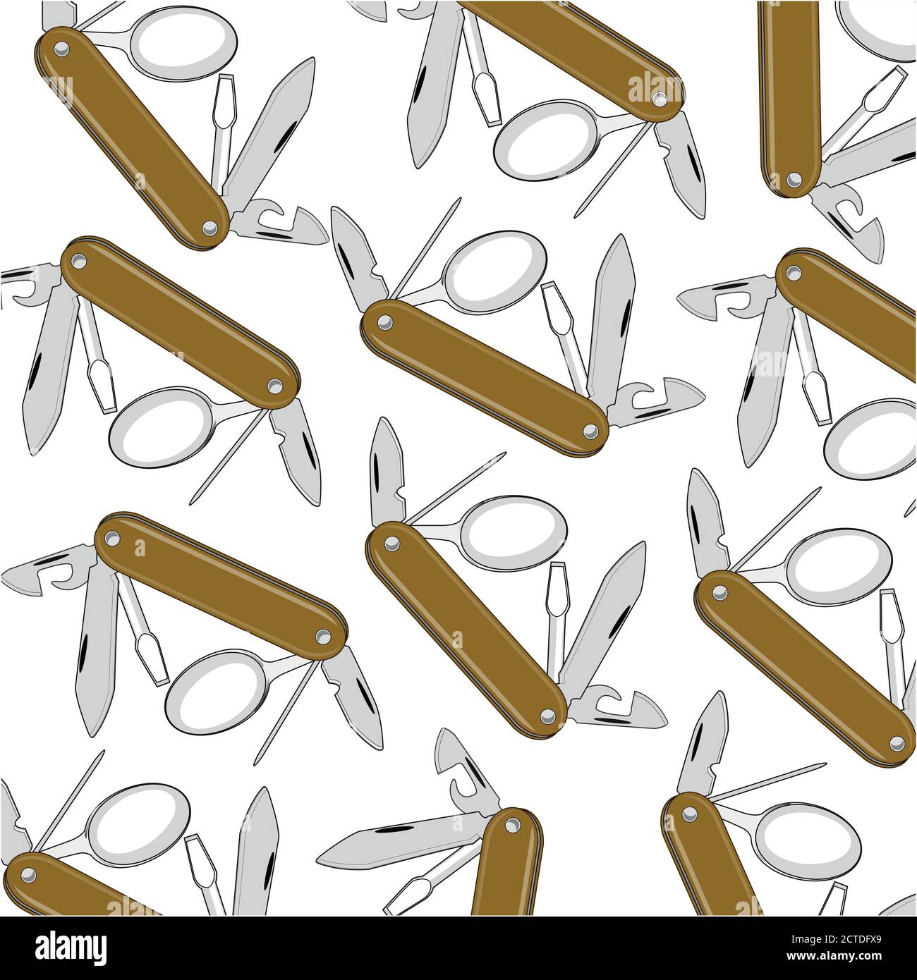 Illustration vectorielle du couteau pliant pour touriste Illustration de Vecteur