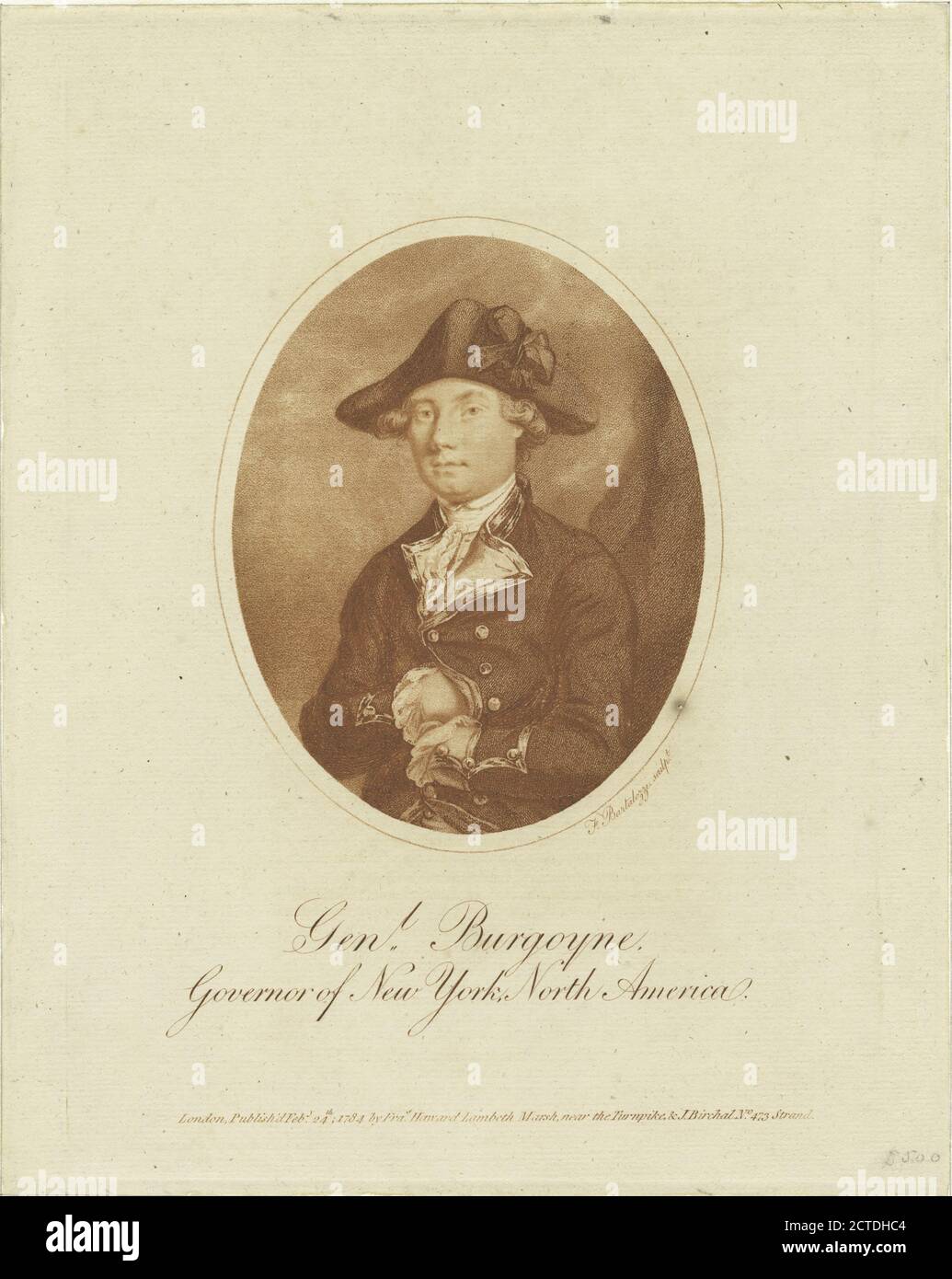 Genl. Burgoyne Gouverneur de l'Amérique du Nord de New York, image fixe, 1775 - 1890 Banque D'Images