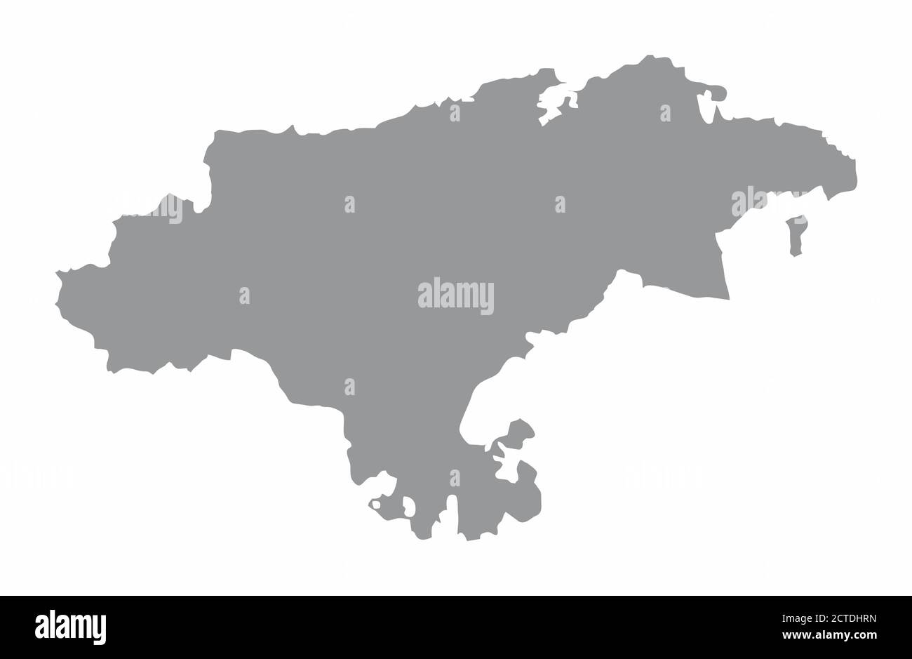Carte de la région de Cantabrie Illustration de Vecteur