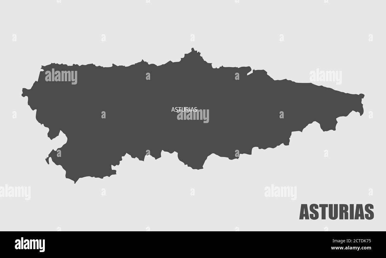 Carte de la région des Asturies Illustration de Vecteur