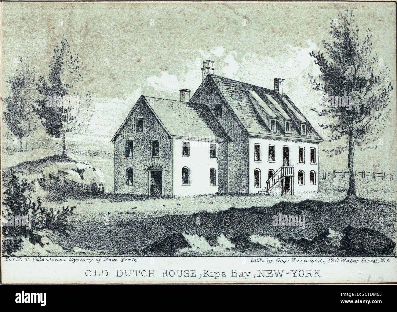 Ancienne maison hollandaise, Kips Bay, New-York., image fixe, estampes, 1880 - 1853, Hayward, George (n. ca. 1800 Banque D'Images
