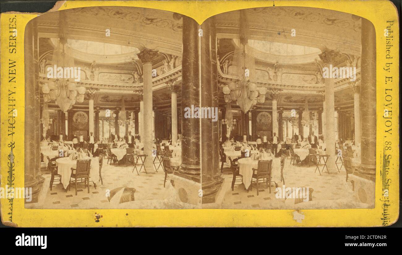 Salle à manger. Palmer House, Chicago., image fixe, stéréographes, 1850 - 1930, Lovejoy, E. (Edward Banque D'Images