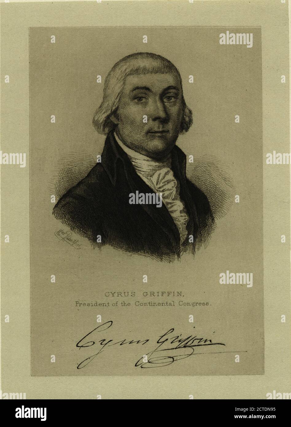 Cyrus Griffin, président du Congrès Continental., image fixe, tirages, 1885 Banque D'Images