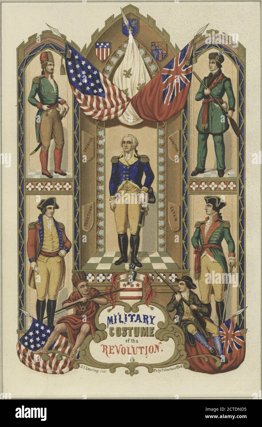 Costume militaire de la Révolution, photo, estampes, 1777 - 1890, Lossing, Benson John (1813-1891 Banque D'Images