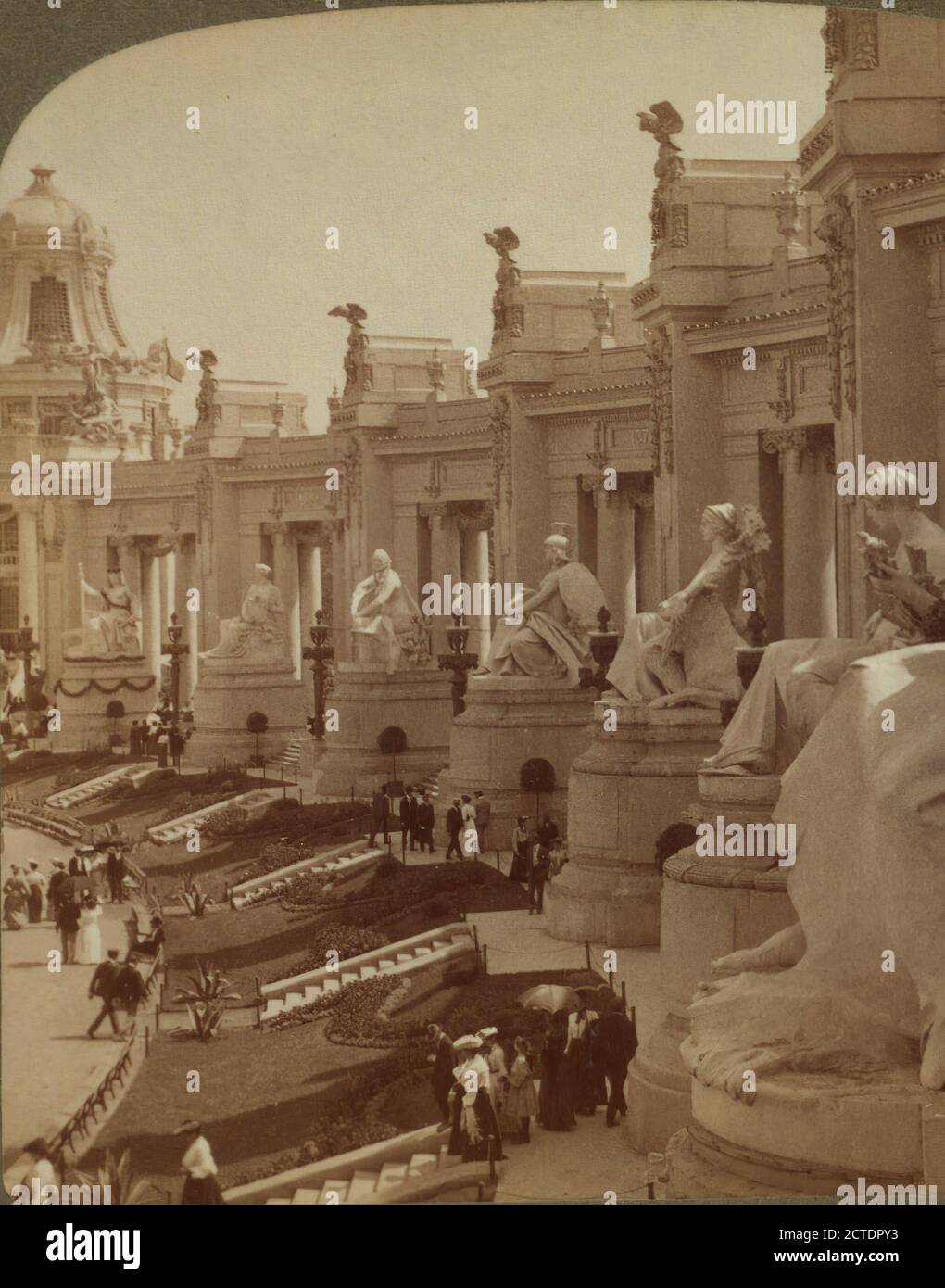Colonnade de statues colossales, symbolique des États d'achat de la Louisiane, 1904, Expositions, Sculpture, Missouri, Saint-Louis Banque D'Images