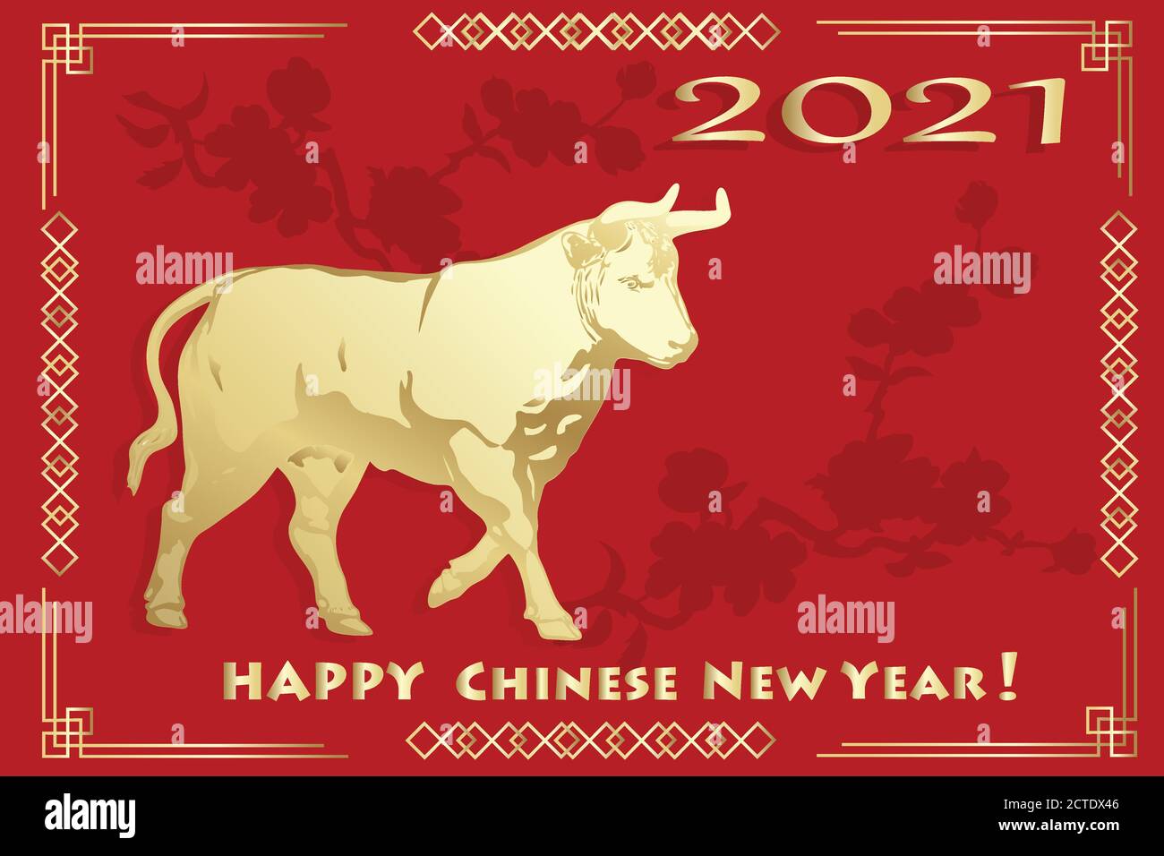 Année année du Bull. 2021 ans. Illustration de Vecteur