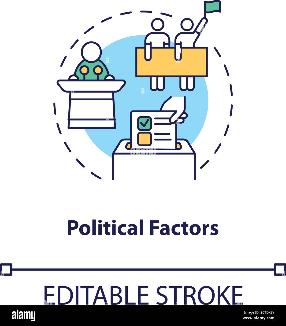 Icône de concept de facteurs politiques Illustration de Vecteur