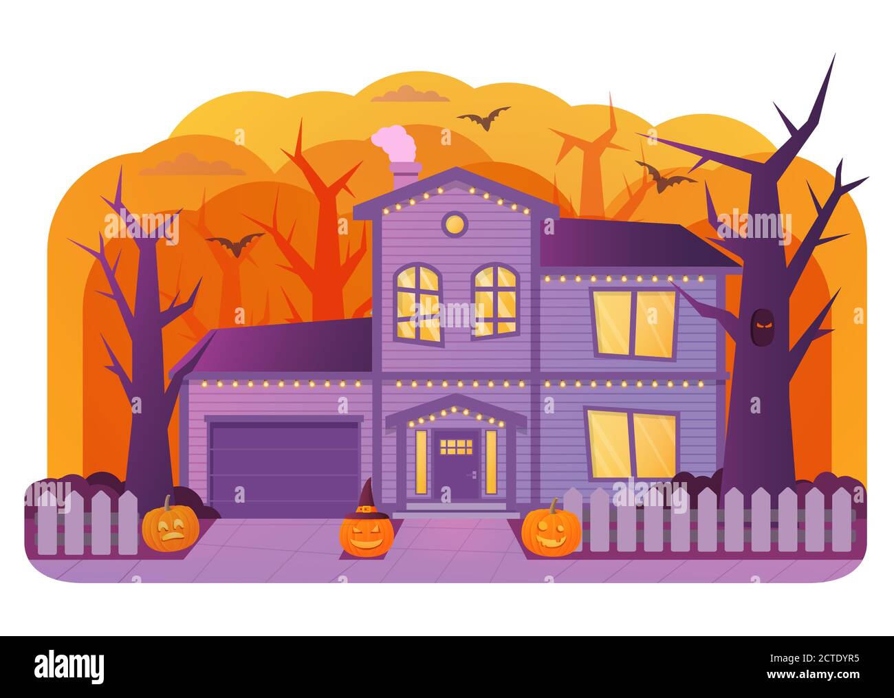 Vieux cimetière gravestone.Horror Story.Night Banner.Flat illustration vector. Illustration de Vecteur