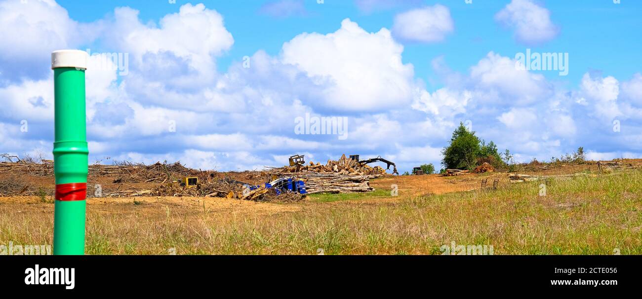 Tuyau d'égout en PVC au site de construction Banque D'Images