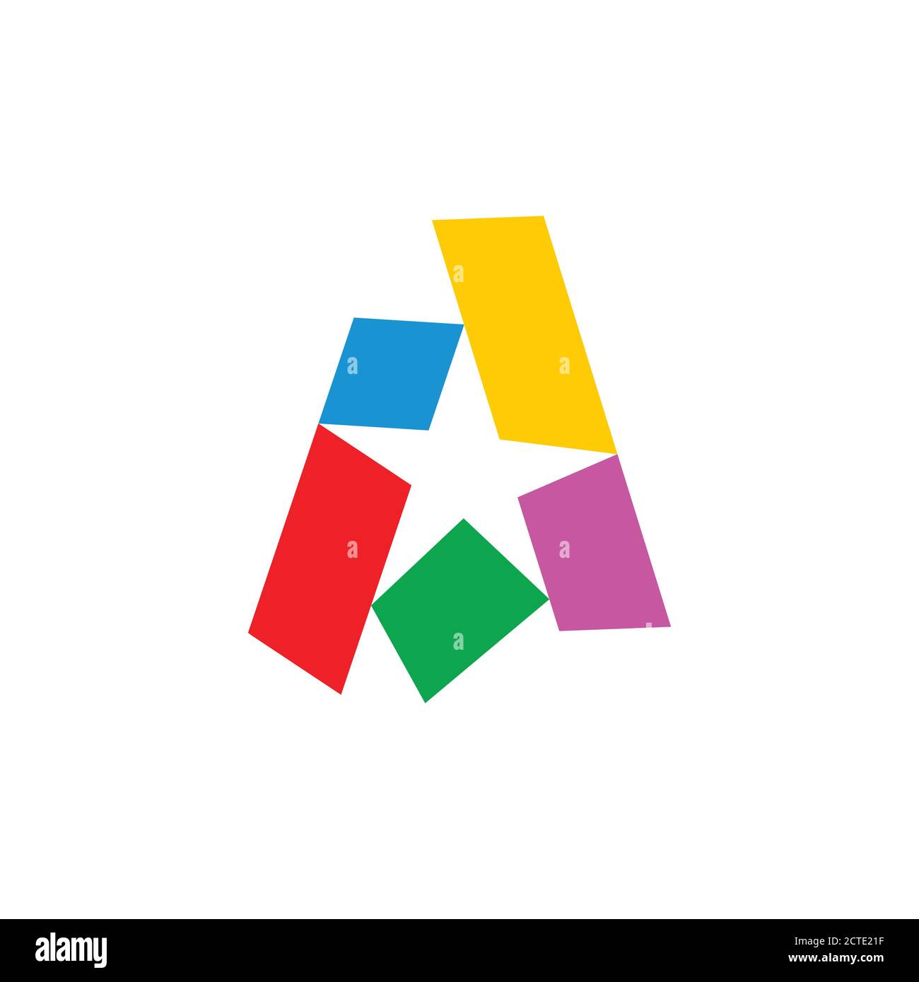 lettre un vecteur de logo éducatif symbole étoile papier Illustration de Vecteur