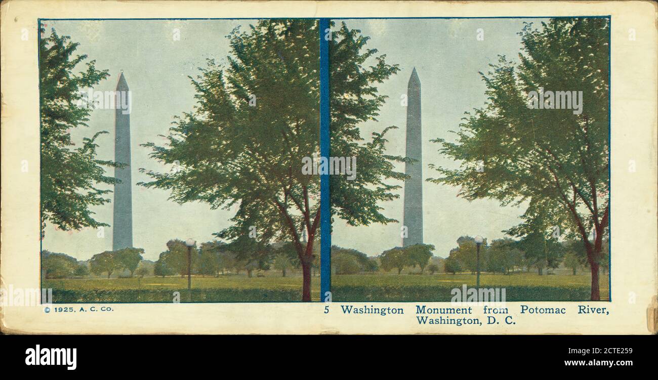 Washington Monument de la rivière Potomac, Washington, D.C.., A.C. Co., 1898, Washington (D.C Banque D'Images