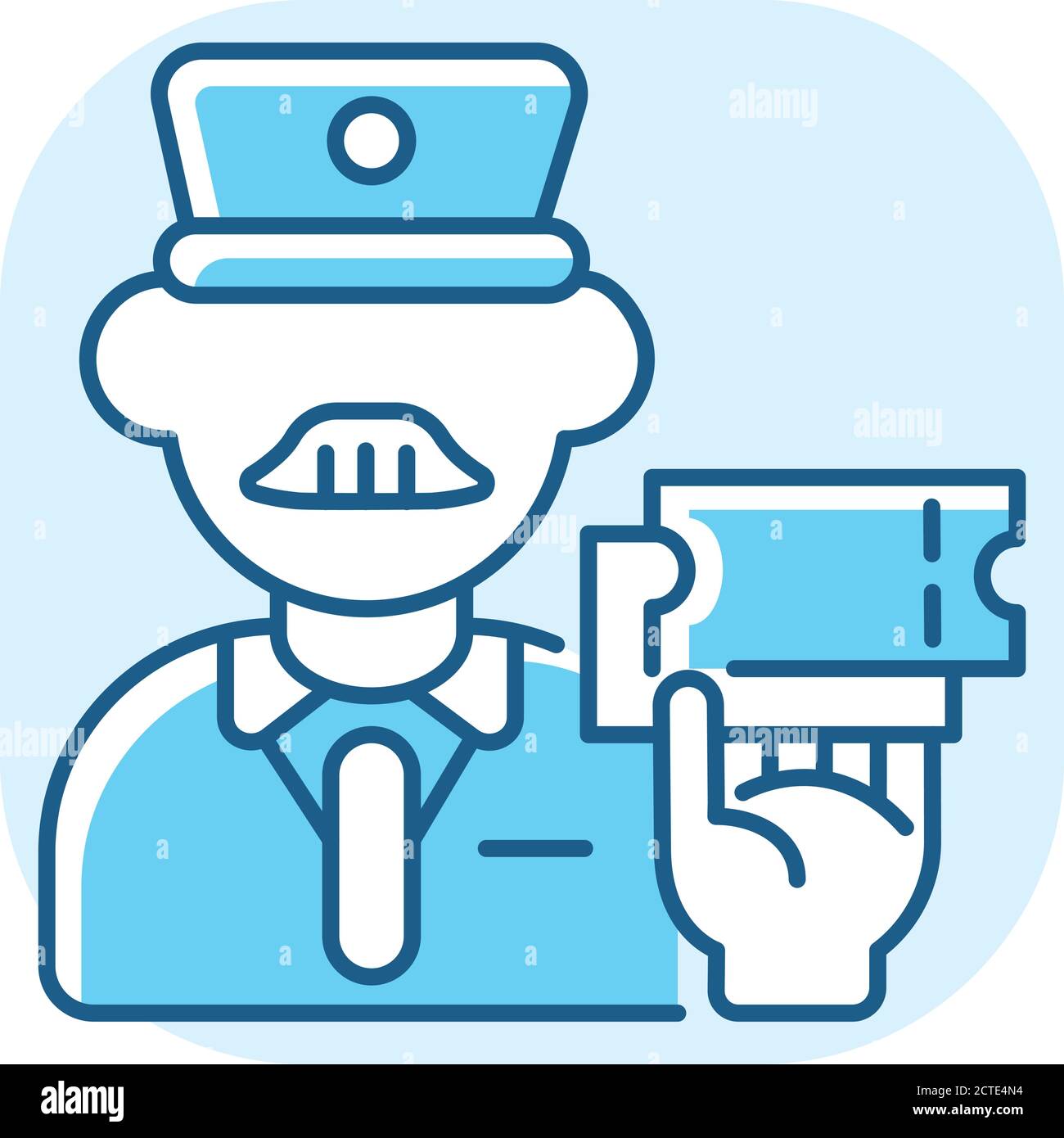 Icône de couleur RVB bleu de l'inspecteur de ticket Illustration de Vecteur