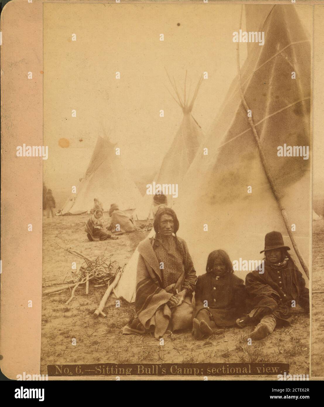 Camp de Bull assis : vue en coupe, Cross, W. R. (William R.), Dakota du Nord Banque D'Images