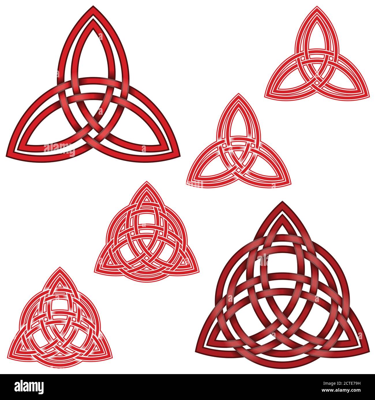 Illustration vectorielle symbole Wicca, dessin de triquetra entrelacé double avec cercle, le tout sur fond blanc Illustration de Vecteur