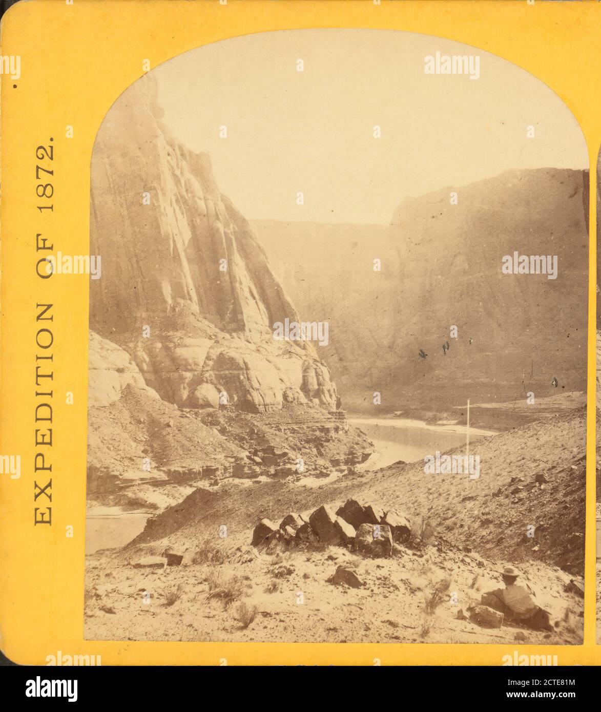 Embouchure de la Paria, fleuve Colorado; murs de 2,100 pieds de hauteur., levés géographiques à l'ouest du 100e méridien (É.-U.), 1872, États-Unis Banque D'Images