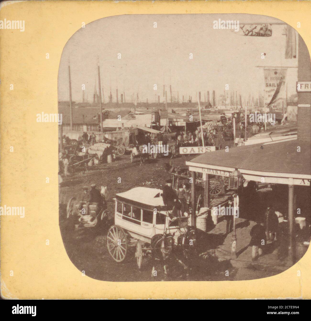 Jersey City Ferry, au pied de Courtlandt Street, North River., 1885, New York (État), New York (N.Y.), New York, Manhattan (New York, N.Y.), New York Harbour (N.Y. et N.J Banque D'Images