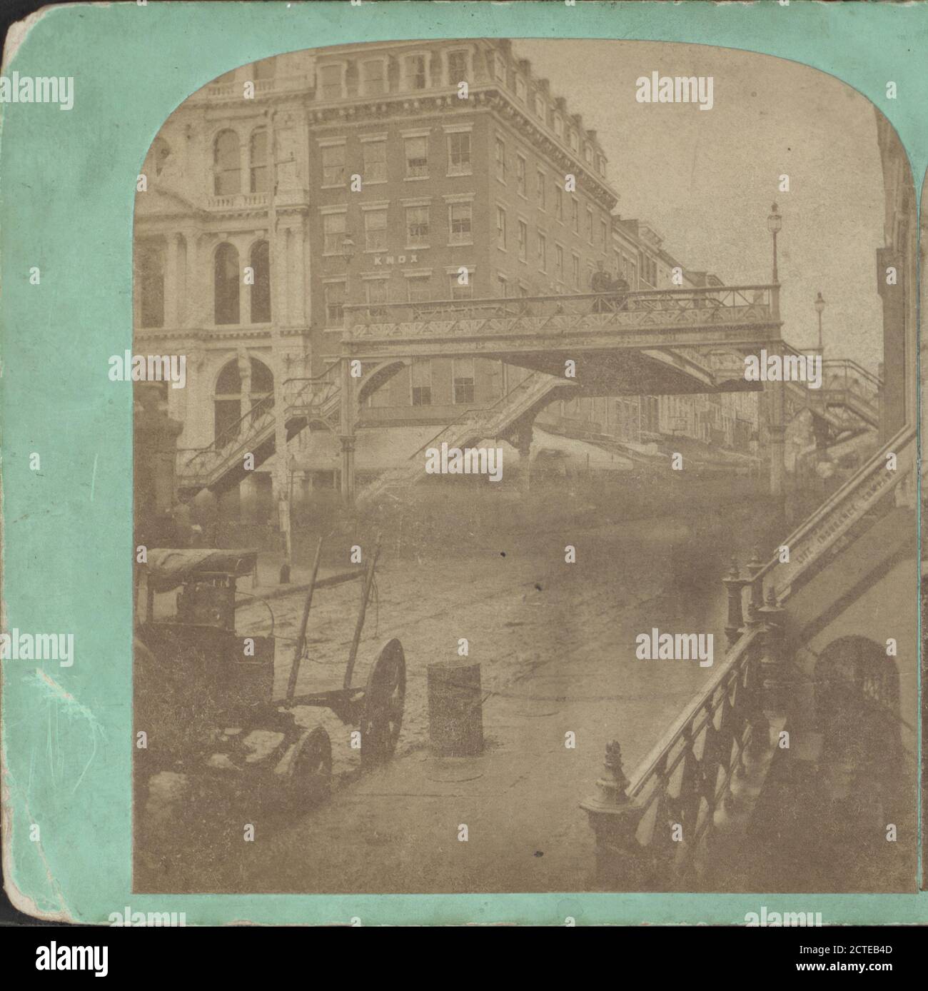 Fulton St. Bridge., 1865, New York (État), New York (N.Y.), Manhattan (New York, N.Y.), Fulton Street (New York, N.Y.) Banque D'Images