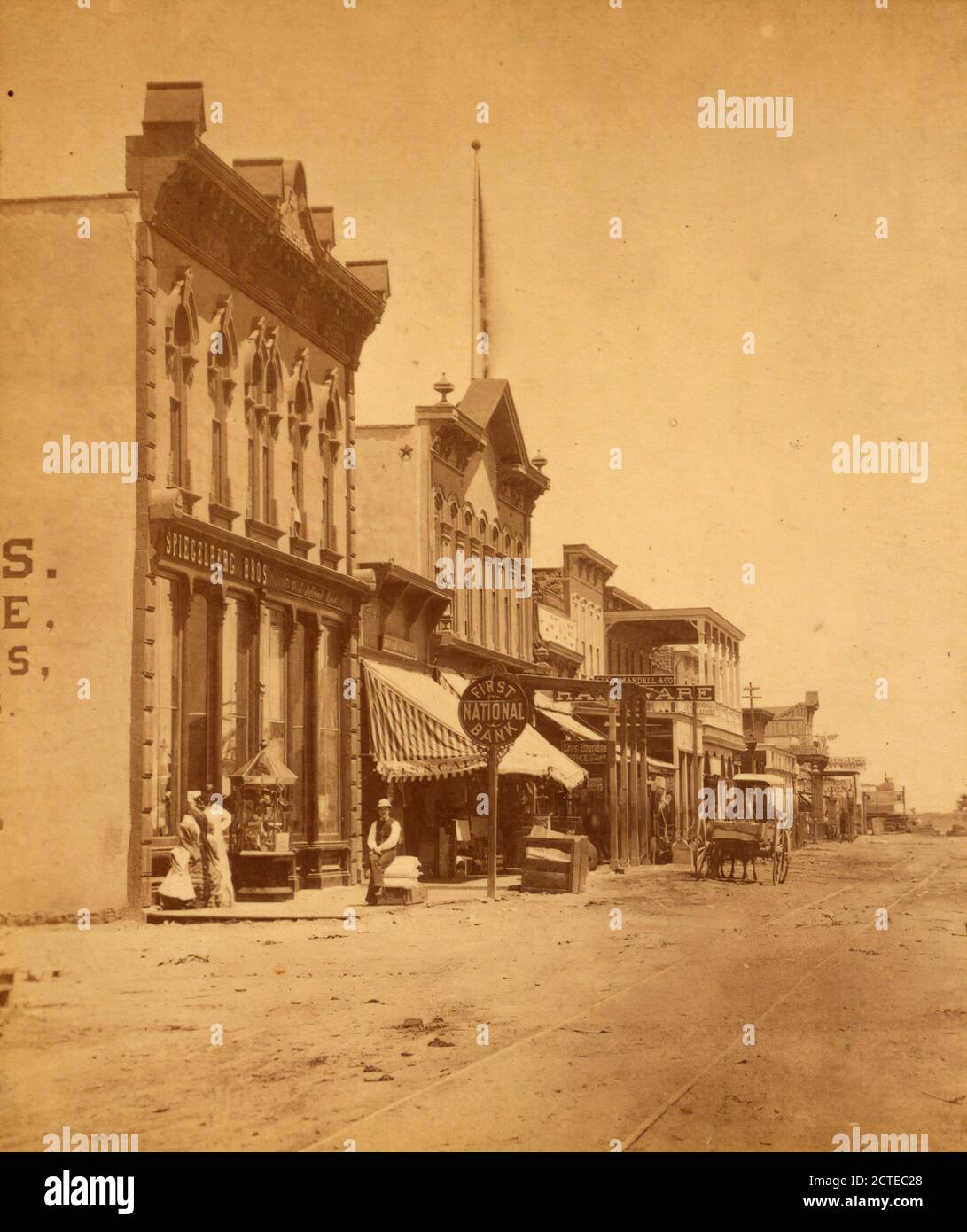 Rue commerciale à Albuquerque., Wittick, Ben (1845-1903), Nouveau-Mexique Banque D'Images