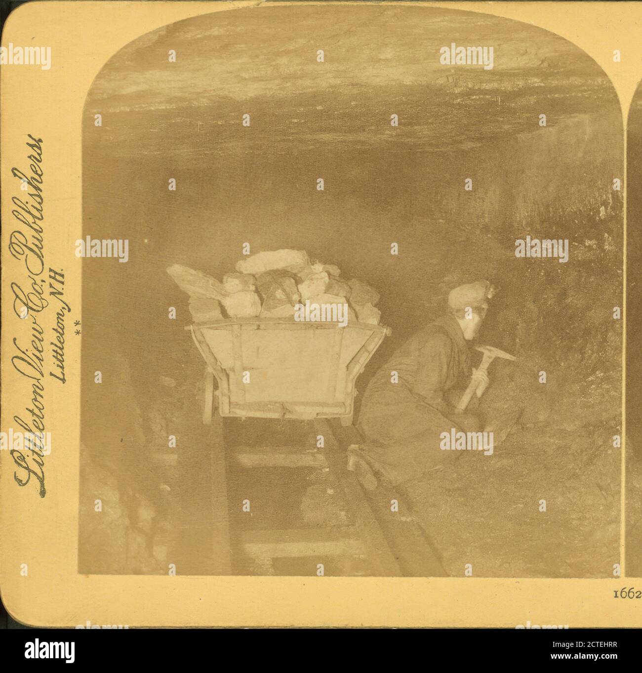 Extraction de charbon à trois miles sous terre, Pennsylvanie, États-Unis, Littleton View Co., Pennsylvanie Banque D'Images