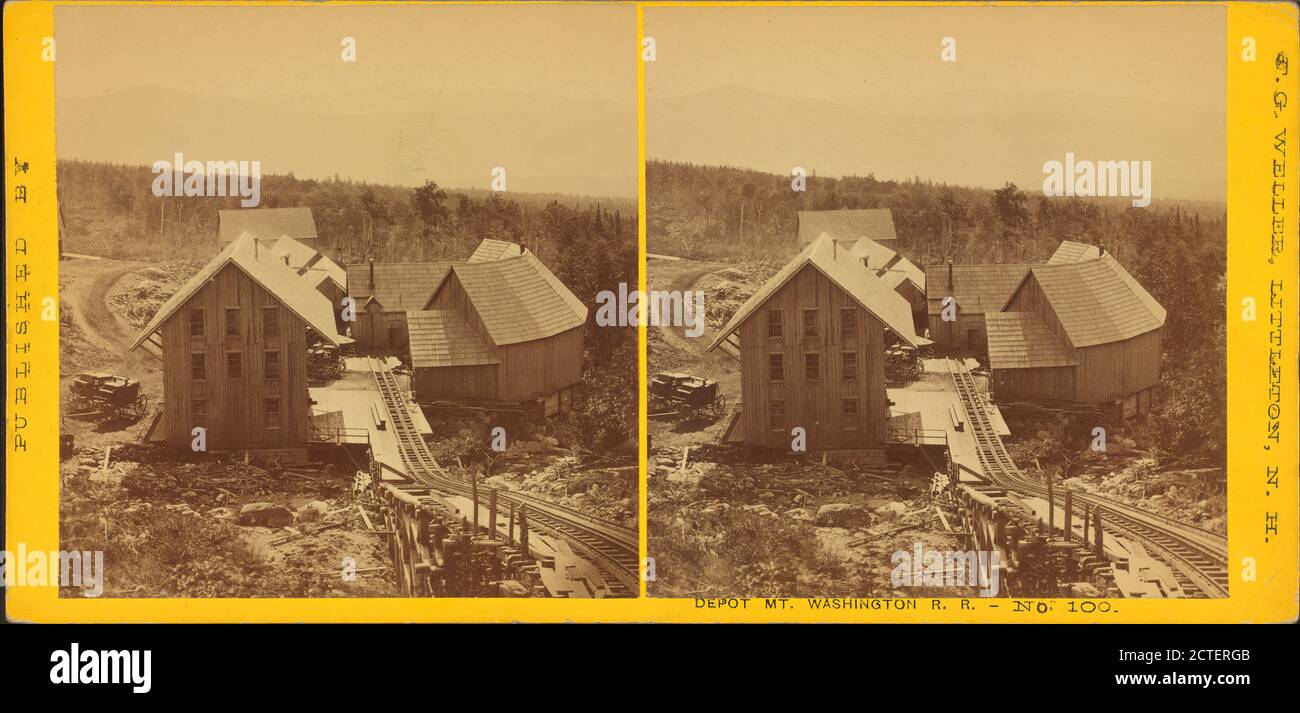 Dépôt, Mt. Washington R.R., Weller, F. G. (Franklin G.), (1833-1877), gares ferroviaires, New Hampshire, Washington, Mount (N.H Banque D'Images