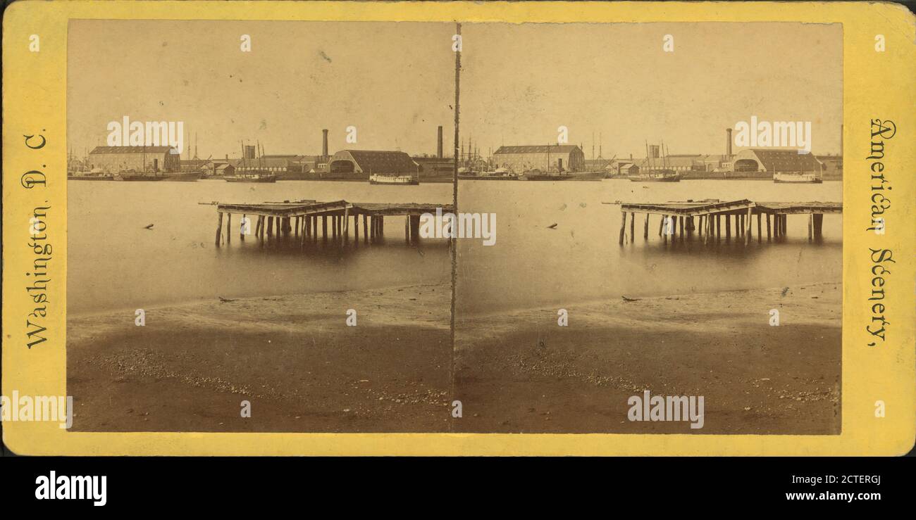 U.S. Navy Yard., 1870, Washington (D.C.), Anacostia River (M.D., et Washington, D.C. Banque D'Images