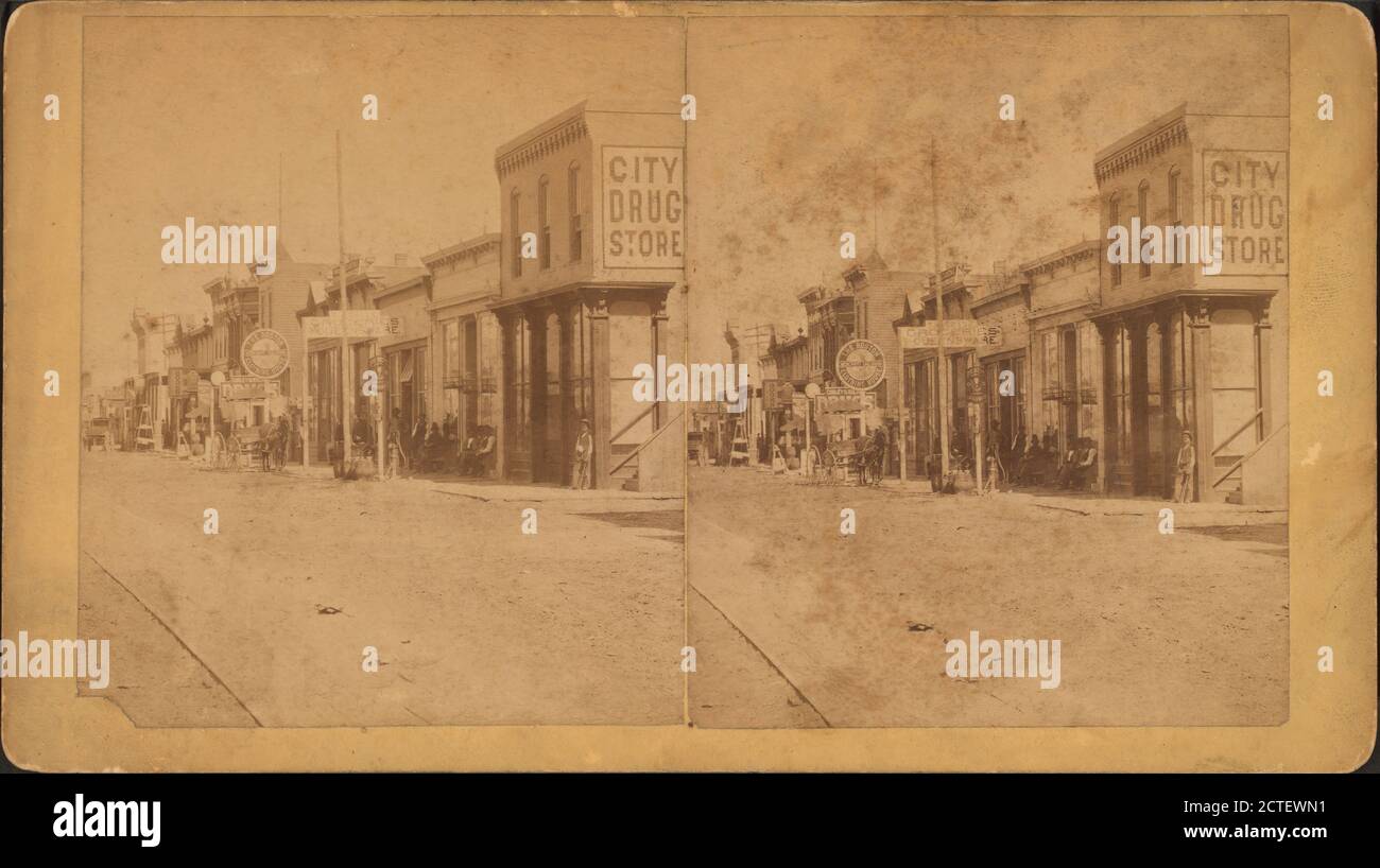 Rue commerciale à Albuquerque., Wittick, Ben (1845-1903), Nouveau-Mexique Banque D'Images